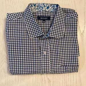 BOGARI Plaid Long Sleeve Flip Cuff 2XL Casual Formal Shirt